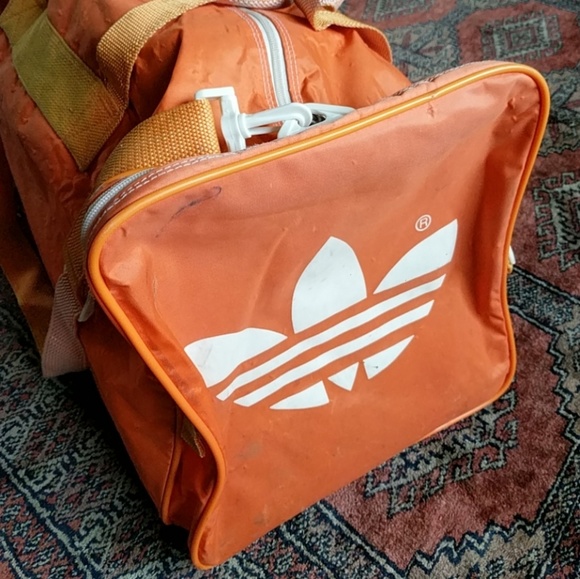 adidas Other - VTG Adidas trefoil duffle bag rare orange gym